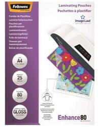 Fellowes meleglamináló fólia, 80 mikron, A4, fényes, 25 db (IFW53962)