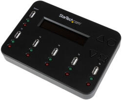 StarTech USBDUP15, USB flash meghajtó másoló, 5 másolatok, USB 2.0, Fekete, Másolás, Törlés, CF, MicroSD (TransFlash), MiniSD, MMC, SD, SDHC (USBDUP15)
