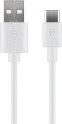 Goobay USB 2.0 A - USB C apa-apa kábel, adat es toltes, max 3A, 2m, fehér (RB59130)