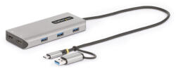 StarTech 167B-USBC-MULTIPORT, Vezetékes, USB 3.2 Gen 1 (3.1 Gen 1) Type-C, Ezüst, 5 Gbit/s, 4K Ultra HD, 3840 x 2160 pixelek (167B-USBC-MULTIPORT)