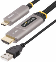 StarTech 146B-USBC-HDMI4K-AOC, 15, 2 M, USB C-típus, HDMI A-típus (Standard), Dugó, Dugó, Egyenes (146B-USBC-HDMI4K-AOC)