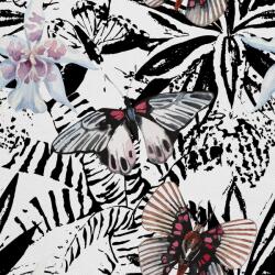 Heko Panels Textil anyag, Pillangó fekete-fehéren, Poliészter 100%, 210g/pm, Méret: 100cm x 155cm, DX799 (DX799)