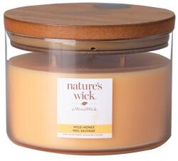  Pahar mare Nature's Wick cu 3 fitile, miere sălbatică