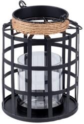  Lampă din sârmă metalică pentru lumânare, neagră 125x165mm