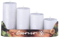  Lumânări de Advent Emocio, 4 buc. , 50 mm, lumânări rustice argintii