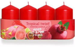  Lumânări Bartek cilindrice 40x70 roșu tropical răsucit 240g