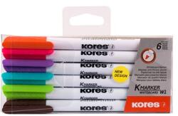Kores Markere pentru tablă albă KM mix 6 buc