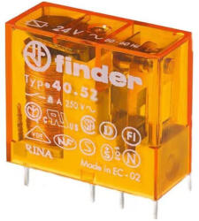 Finder Miniatűr printrelé, 2 váltóérintkező, 8A sárga 230VAC (FINDER)