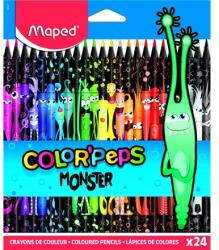  Creioane colorate Maped MONSTER, 24 buc