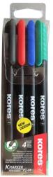  Amestec de markere permanente Kores KM, 4 buc