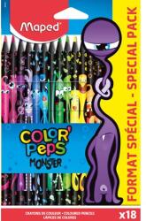  Creioane colorate Maped MONSTER fără lemn, 18 buc
