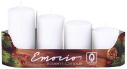  Lumânări de Advent Emocio, 4 buc. , diametru 40 mm, lumânări albe