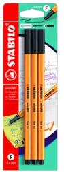 STABILO Liner Point 88 negru, 3 bucăți