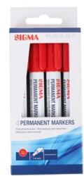  Marker permanent SIGMA roșu 1 - 4 mm 4 buc
