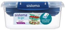  Cutie alimentară impermeabilă Sistema Divided To Go STAX 1 l, 1 l, albastră