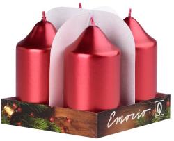 Emocio Lumânări cilindrice Advent 4 buc 50x90 metal roșii