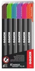  Marker permanent Kores KM mix 6 buc