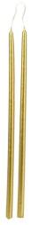  Lumânare florală netedă 2 buc, aurie 12x300mm