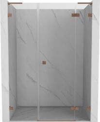 Mexen Lunar L jobbra nyíló zuhanyajtó 130 cm, átlátszó, csiszolt réz - 834SL-130-050-65-00-P