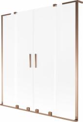 Mexen Velar L Duo 2-paneles tolóajtó kádparaván 160 x 150 cm, matt üveg, rózsaarany - 896-160-003-32-60