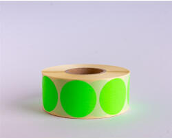  Etikett címke, 38mm, körcímke tekercses, 1000 címke/tekercs fluo zöld (67719) - web24