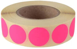  Etikett címke, 20mm, körcímke tekercses, 1000 címke/tekercs fluo pink (67709) - web24
