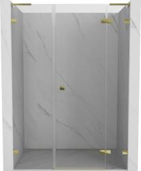 Mexen Lunar L jobboldali nyíló zuhanyajtó 130 cm, átlátszó, arany - 834SL-130-050-50-00-P