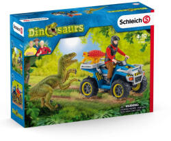 Schleich Figurina Schleich Dinosaurs Quad Escape from Velociraptor +4 ani (41466) Figurina