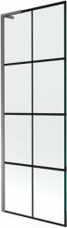 Mexen Next L egyajtós fürdőkabin 70 x 150 cm, fekete rács, gun metal - 895-070-000-03-77-95