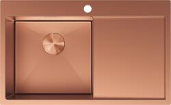 Mexen Exar 1-medencés, csepptálcás acél mosogató, balos 780 x 480 mm, réz - 6433781010L-65