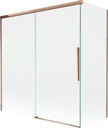 Mexen Rox 2-szárnyú, toló kádparaván 150 + 70 x 150 cm, átlátszó, rózsaszín arany - 8C9-150-070-60-00