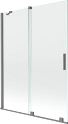 Mexen Velar 2 szárnyú, 130 x 150 cm-es, átlátszó, gun metal zuhanyfal - 896-130-000-01-95