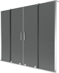 Mexen Velar L Duo kádparaván, 2-szárnyas toló, 170 x 150 cm, grafit, króm - 896-170-003-42-01