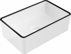 Mexen Nadia 36 x 23 cm-es pultra ültethető mosdókagyló, fehér/fekete perem - 21613607