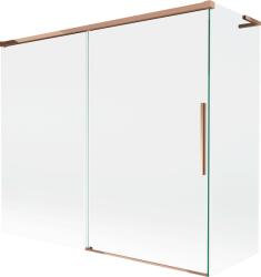Mexen Rox L 2-szárnyú csúsztatható fürdőkád paraván 180 + 80 x 150 cm, átlátszó, rózsaarany - 8C9L-180-080-60-00