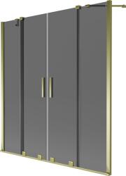 Mexen Velar Duo kádparaván 2-szárnyú tolóajtós 140 x 150 cm, grafit, arany - 896-140-000-42-50