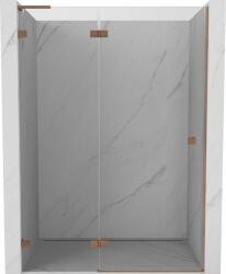 Mexen Lunar L balos zuhanyajtó balos 130 cm, átlátszó, matt réz - 834L-130-000-65-00-L