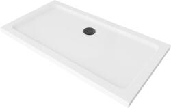 Mexen Flat téglalap alakú slim zuhanytálca 140 x 70 cm, fehér, fekete szifonnal - 40107014B