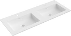 Mexen Otis munkalapba süllyesztett dupla mosdó 121 x 46, 5 cm, fehér matt - 25181201D