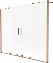 Mexen Velar Duo kádparaván 2-szárnyú toló 170 x 150 cm, zúzmarás, kefélt réz - 896-170-000-32-65