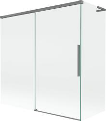 Mexen Rox L fürdőkádparaván, 2-szárnyas tolóajtó 160 + 70 x 150 cm, átlátszó, fémszürke - 8C9L-160-070-95-00