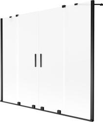 Mexen Velar Duo 2-szárnyas toló fürdőszobai paraván 200 x 150 cm, fagyott, fekete - 896-200-000-32-70