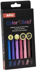 APLI Color Click Zseléstoll akril tintával 0.7 mm nyomógombos tavaszi színek 6 szín LCA20645 (LCA20645)
