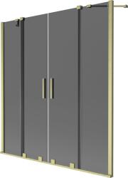 Mexen Velar Duo kétszárnyú fürdőkád paraván 140 x 150 cm, grafit, arany kefe - 896-140-000-42-55