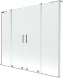 Mexen Velar L Duo 2-szárnyú eltolható fürdőkád paraván 180 x 150 cm, átlátszó, kefélt nikkel - 896-180-003-02-97