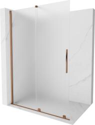 Mexen Velar eltolható walk-in zuhanyfal 130 x 200 cm, fagyott 8 mm, rózsaarany - 871-130-000-33-60