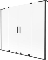 Mexen Velar L Duo kétszárnyú tolóajtós fürdőkádparaván 170 x 150 cm, zúzott üveg, fekete - 896-170-003-32-70