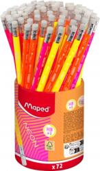 Maped Creion cu guma HB, Maped, Black Peps, neon, 72 buc/set 853789FC