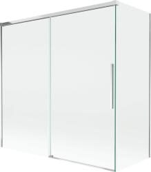 Mexen Rox 2-részes húzható fürdőkád paraván 160 + 75 x 150 cm, átlátszó, króm - 8C9-160-075-01-00