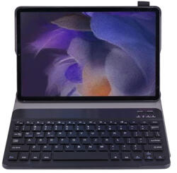 Samsung X200, X205 Galaxy Tab A8 10.5 2021 bluetooth billentyűzetes, kemény borítós fliptok, fekete